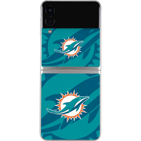 NFL Miami Dolphins Double Vision Galaxy Z Flip3 5G Skin