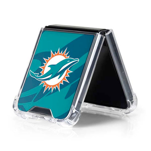NFL Miami Dolphins Double Vision Galaxy Z Flip5 5G Clear Case