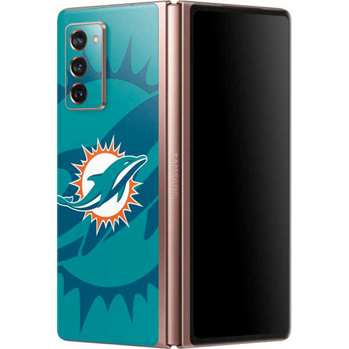 NFL Miami Dolphins Double Vision Galaxy Z Fold2 5G Skin