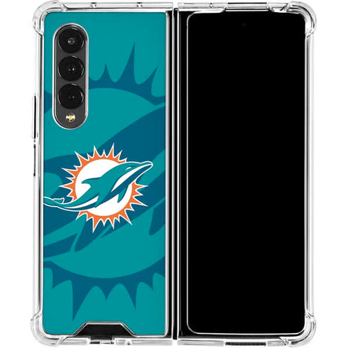 NFL Miami Dolphins Double Vision Galaxy Z Fold4 5G Clear Case