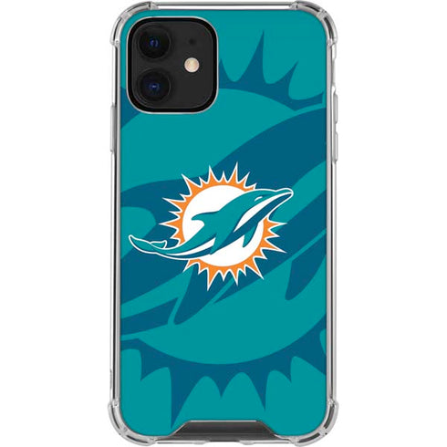 NFL Miami Dolphins Double Vision iPhone 12 Mini Clear Case