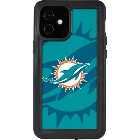 NFL Miami Dolphins Double Vision iPhone 12 Mini Waterproof Case