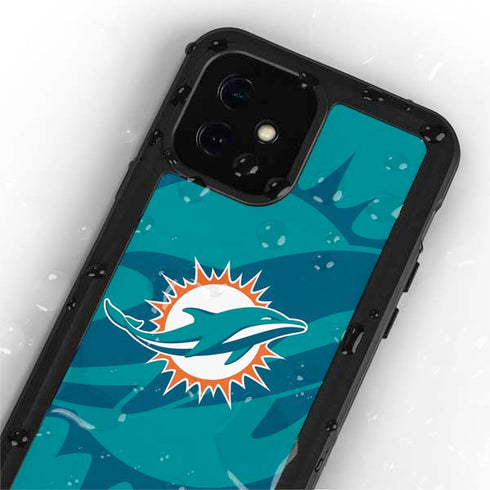 NFL Miami Dolphins Double Vision iPhone 12 Mini Waterproof Case