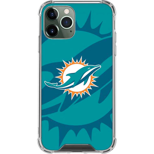 NFL Miami Dolphins Double Vision iPhone 12 Pro Clear Case