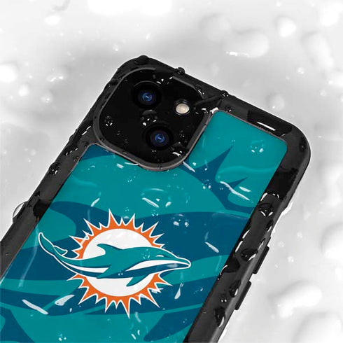 NFL Miami Dolphins Double Vision iPhone 13 Mini Waterproof Case