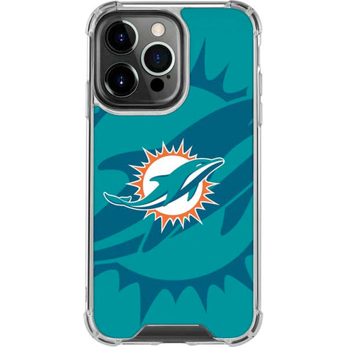 NFL Miami Dolphins Double Vision iPhone 13 Pro Clear Case