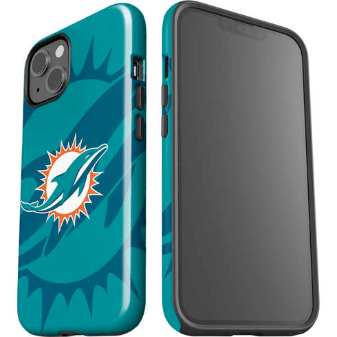 NFL Miami Dolphins Double Vision iPhone 15 Plus Impact Case
