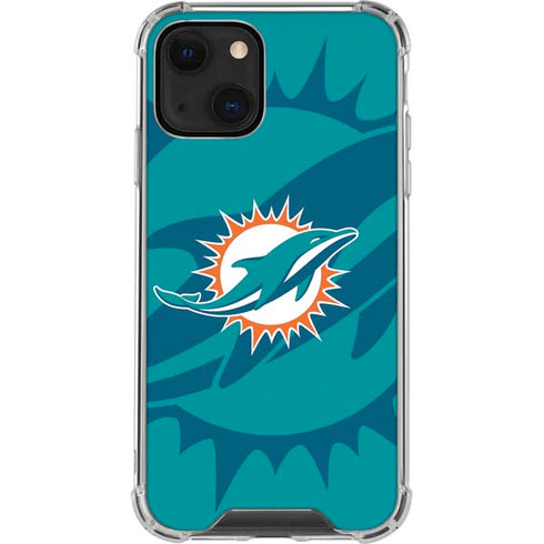 NFL Miami Dolphins Double Vision iPhone 15 Plus Clear Case