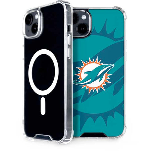NFL Miami Dolphins Double Vision iPhone 15 Plus MagSafe Case