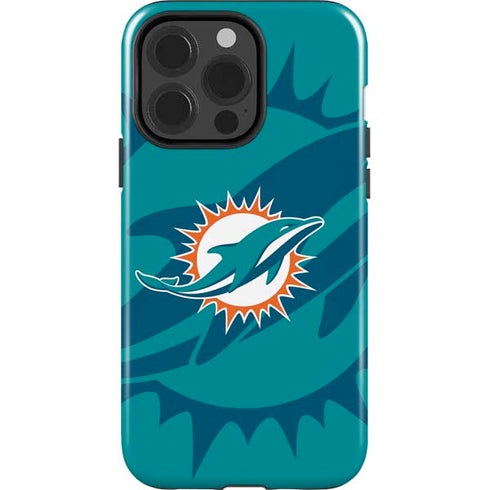NFL Miami Dolphins Double Vision iPhone 15 Pro Impact Case