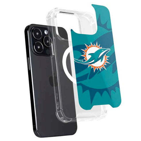 NFL Miami Dolphins Double Vision iPhone 15 Pro Max MagSafe Case