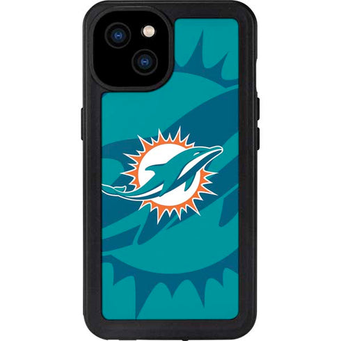NFL Miami Dolphins Double Vision iPhone 15 Plus Waterproof Case