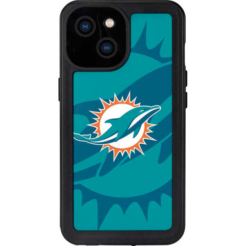 NFL Miami Dolphins Double Vision iPhone 15 Waterproof Case
