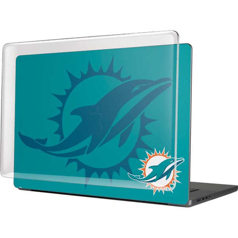 NFL Miami Dolphins Double Vision MacBook Pro 16in (2021-25) Case plus Skin