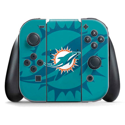 NFL Miami Dolphins Double Vision Nintendo Switch (2017-2021) Joy-Con Controller Skin