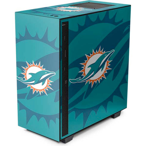 NFL Miami Dolphins Double Vision NZXT H510 Compact ATX Mid-Tower Case Skin
