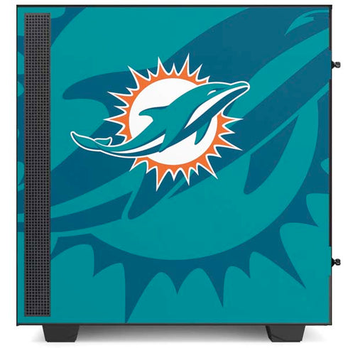 NFL Miami Dolphins Double Vision NZXT H510 Compact ATX Mid-Tower Case Skin