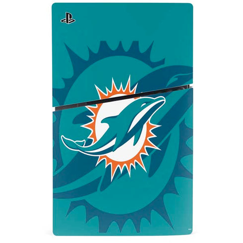 NFL Miami Dolphins Double Vision PS5 Slim Digital Edition Bundle Skin