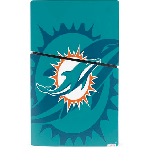 NFL Miami Dolphins Double Vision PS5 Slim Digital Edition Bundle Skin