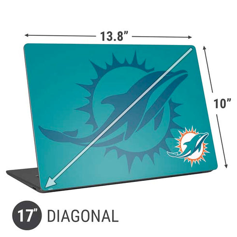 NFL Miami Dolphins Double Vision Universal Laptop 17in (13.8 x 10in) Skin
