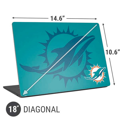 NFL Miami Dolphins Double Vision Universal Laptop 18in (14.6 x 10.6in) Skin