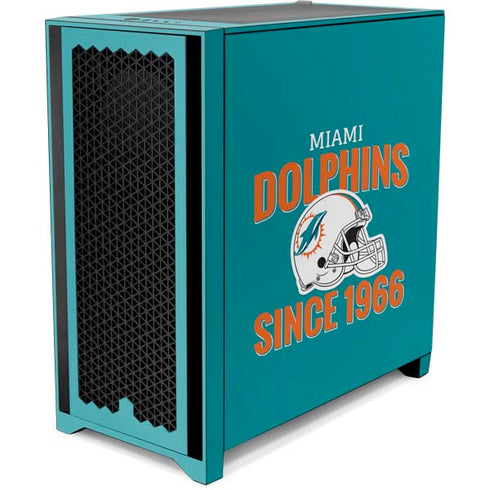 NFL Miami Dolphins Helmet Corsair 4000D Tempered Glass Mid-Tower ATX Case Skin