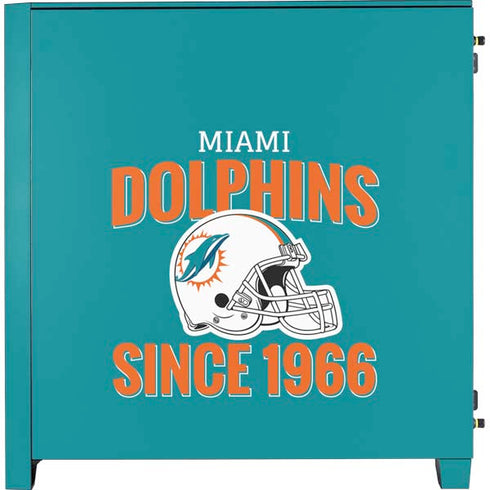 NFL Miami Dolphins Helmet Corsair 4000D Tempered Glass Mid-Tower ATX Case Skin