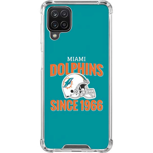 NFL Miami Dolphins Helmet Galaxy A12 Clear Case
