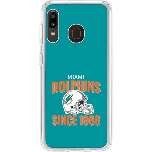 NFL Miami Dolphins Helmet Galaxy A20 Clear Case