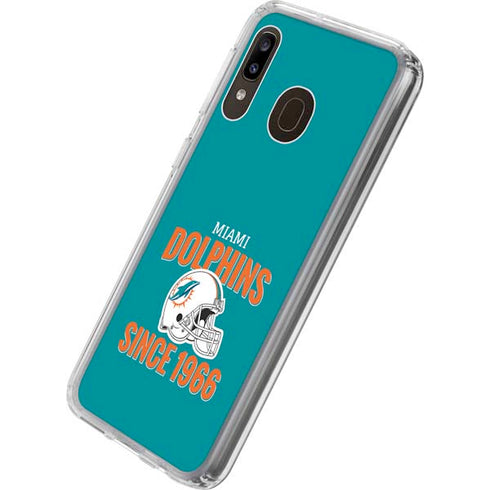 NFL Miami Dolphins Helmet Galaxy A20 Clear Case