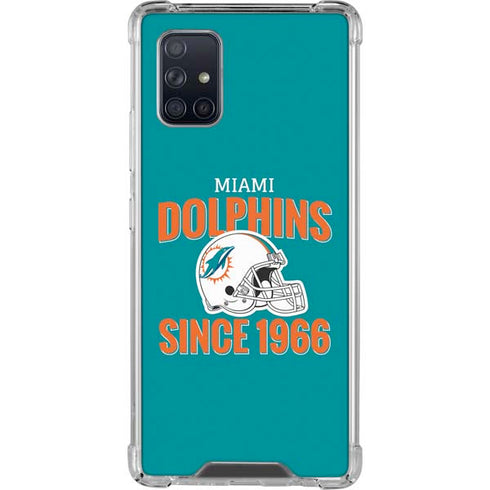 NFL Miami Dolphins Helmet Galaxy A71 5G Clear Case