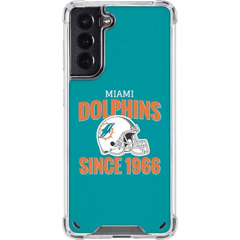 NFL Miami Dolphins Helmet Galaxy S21 5G Clear Case