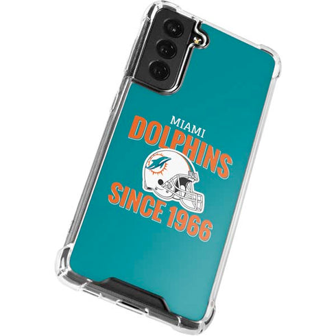 NFL Miami Dolphins Helmet Galaxy S21 FE Clear Case