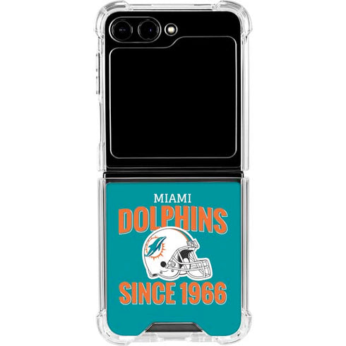 NFL Miami Dolphins Helmet Galaxy Z Flip5 5G Clear Case