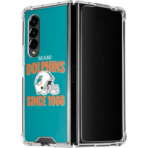 NFL Miami Dolphins Helmet Galaxy Z Fold4 5G Clear Case