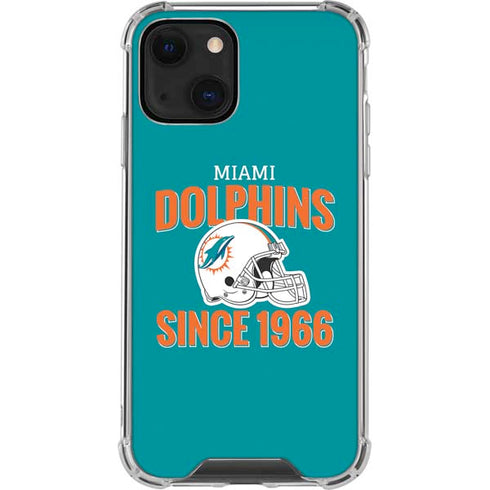 NFL Miami Dolphins Helmet iPhone 15 Plus Clear Case