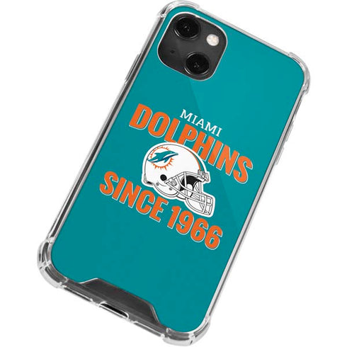 NFL Miami Dolphins Helmet iPhone 15 Plus Clear Case