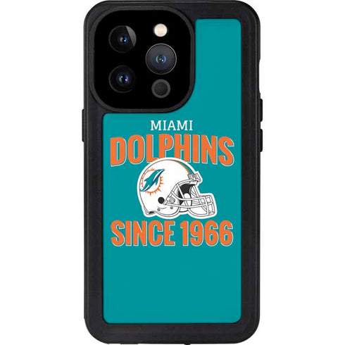 NFL Miami Dolphins Helmet iPhone 14 Pro Waterproof Case