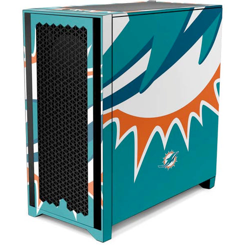 NFL Miami Dolphins Large Logo Corsair 4000D Tempered Glass Mid-Tower ATX Case Skin