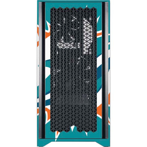 NFL Miami Dolphins Large Logo Corsair 4000D Tempered Glass Mid-Tower ATX Case Skin