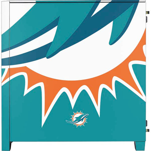 NFL Miami Dolphins Large Logo Corsair 4000D Tempered Glass Mid-Tower ATX Case Skin