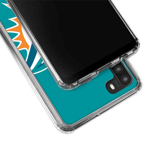 NFL Miami Dolphins Large Logo Galaxy A21 Clear Case