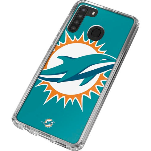 NFL Miami Dolphins Large Logo Galaxy A21 Clear Case