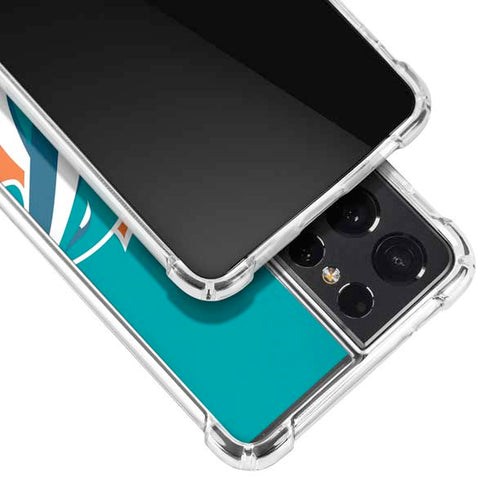NFL Miami Dolphins Large Logo Galaxy S21 Ultra 5G Clear Case