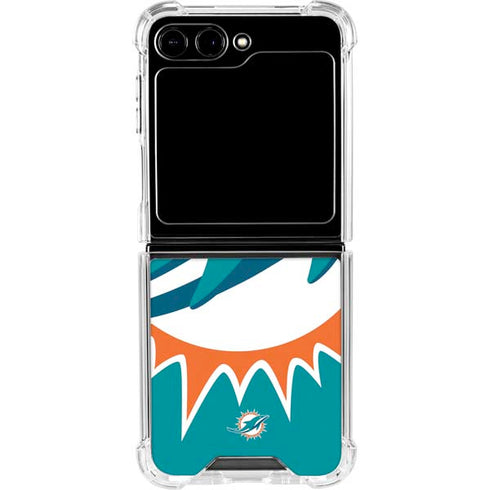 NFL Miami Dolphins Large Logo Galaxy Z Flip5 5G Clear Case