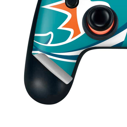 NFL Miami Dolphins Large Logo Google Stadia Controller Skin