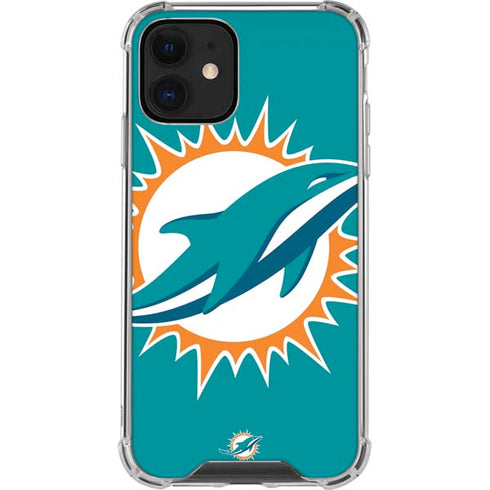 NFL Miami Dolphins Large Logo iPhone 12 Mini Clear Case