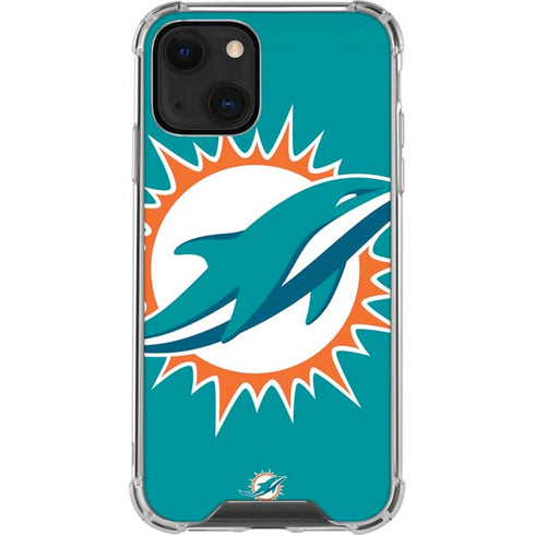 NFL Miami Dolphins Large Logo iPhone 15 Plus Clear Case