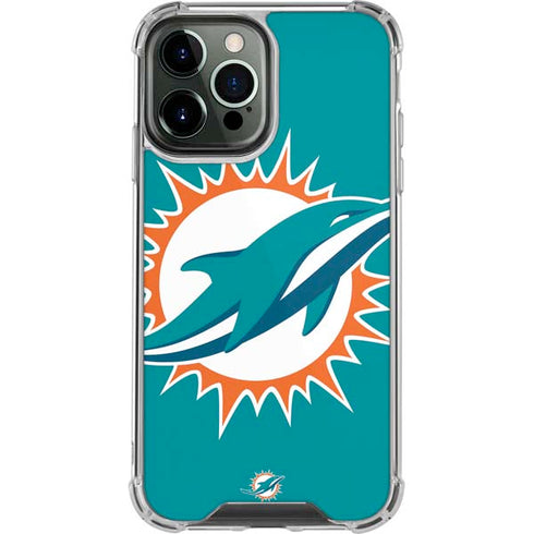 NFL Miami Dolphins Large Logo iPhone 15 Pro Max Clear Case