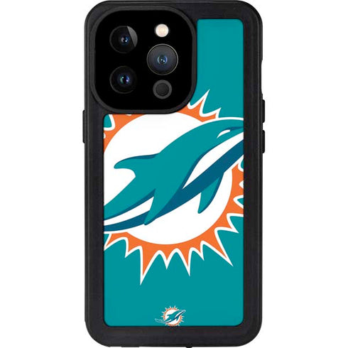 NFL Miami Dolphins Large Logo iPhone 15 Pro Waterproof Case